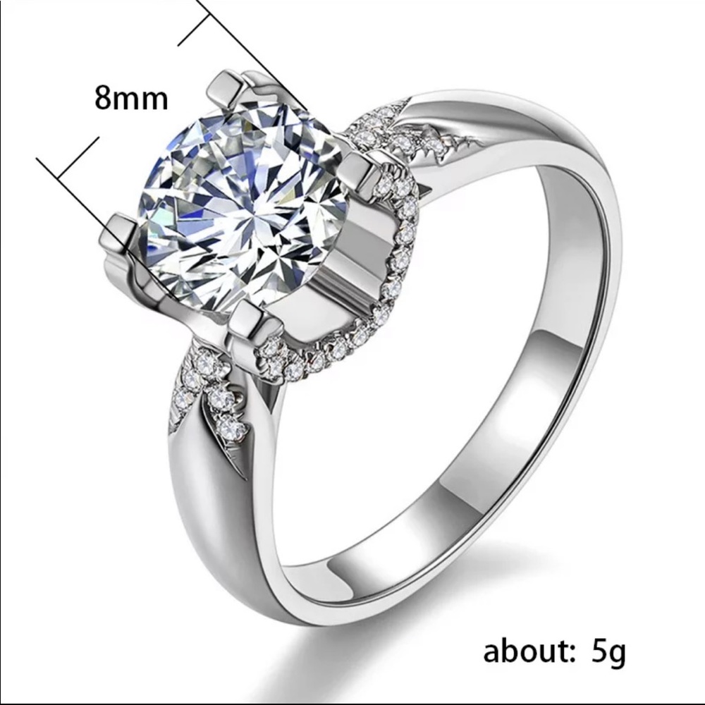 New Womens925 Silver Beautiful Diamond Bridal Ring - Picture 2 of 3